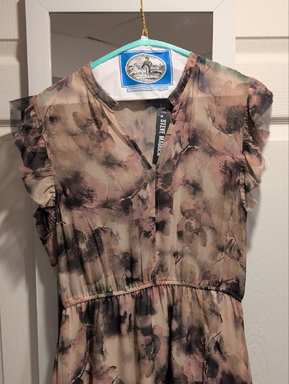 Steve Madden Beige, Pink And Black Floral Maxi Dress - Picture 2 of 4
